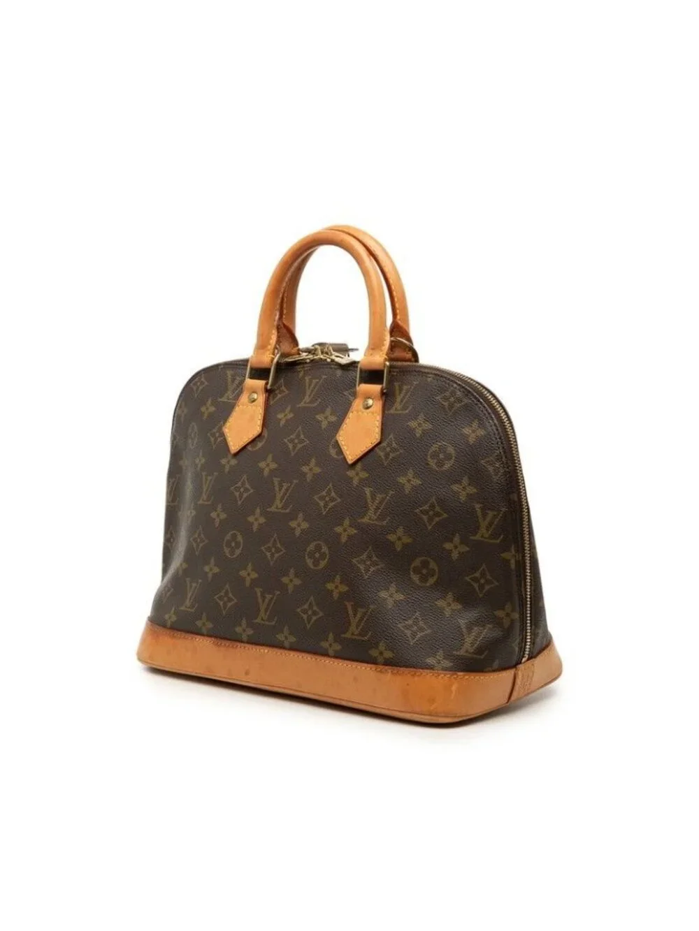 Louis Vuitton Monogram Alma Handbag Brown Leather